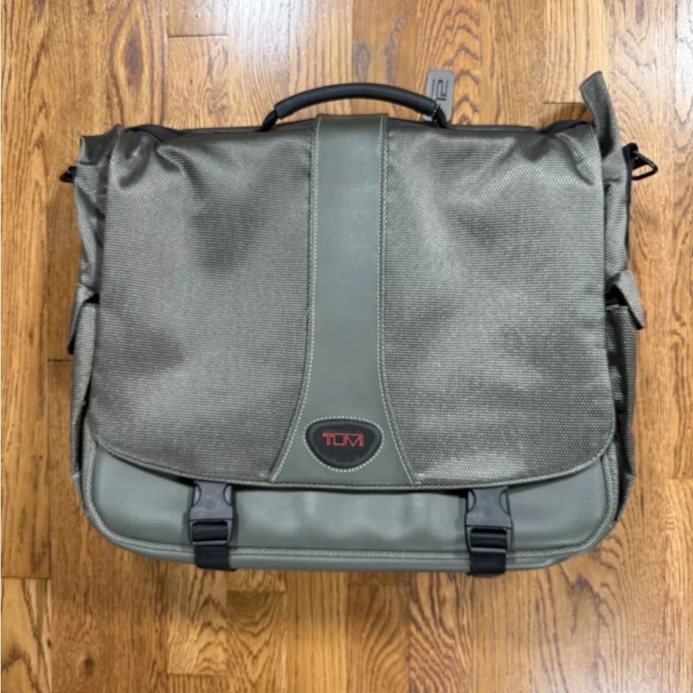 Tumi Messenger Bag Nylon Canvas Olive Green Unisex